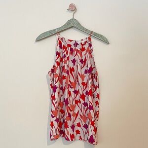 Violet & Claire Pink Floral High Neck Tank